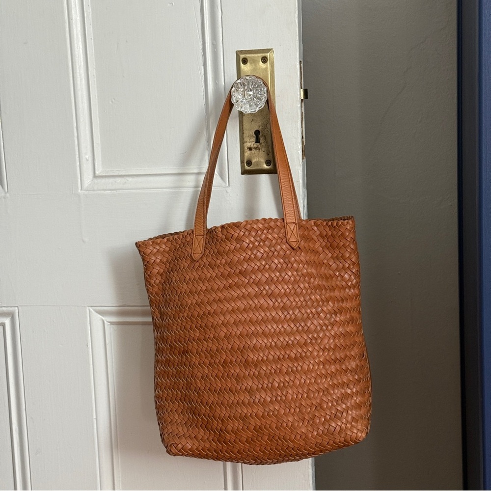 Madewell Tan Leather Woven Bag